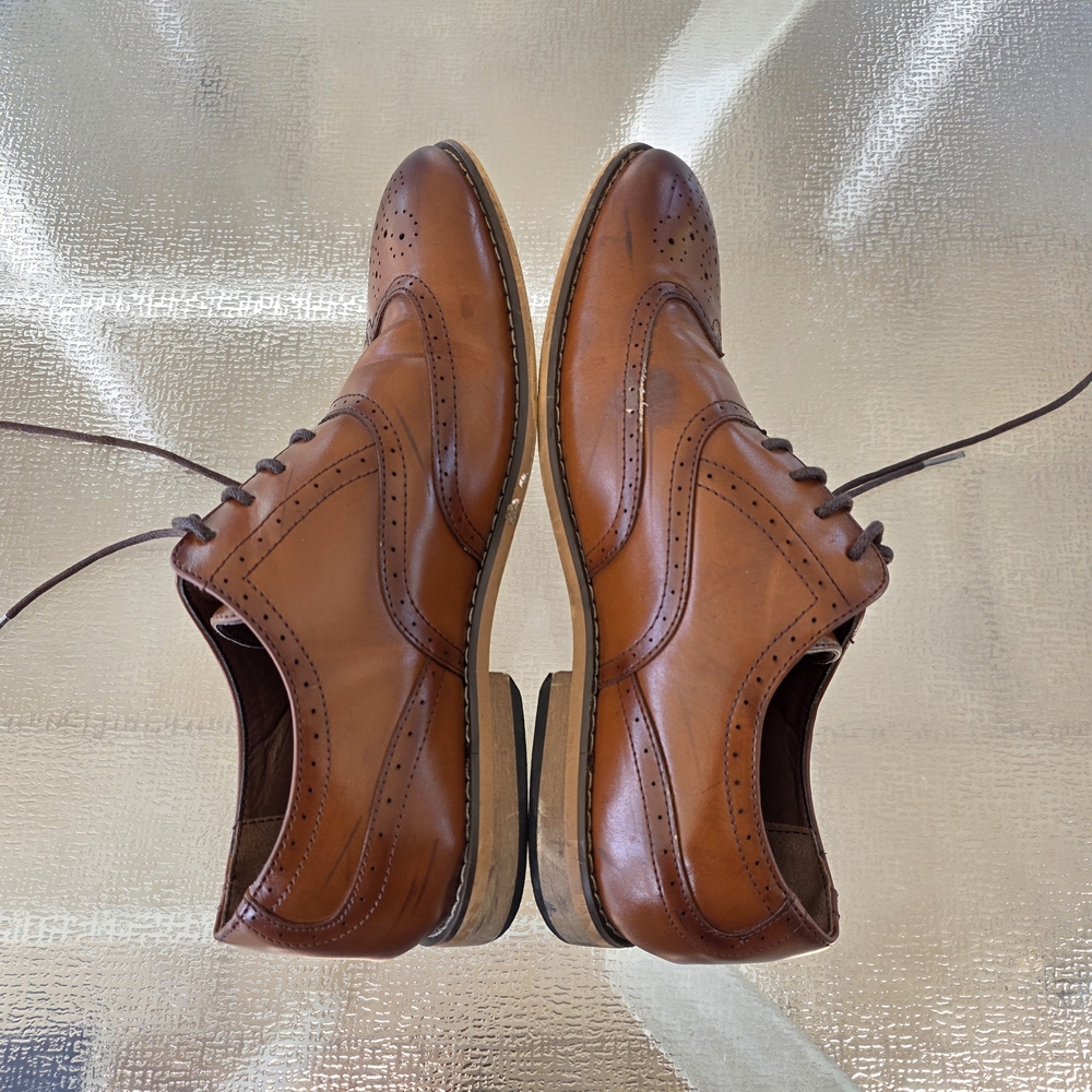 Stacy Adams Boys Brown Wingtip Oxfords Classic Dress Formal Shoes - Picture 5 of 9